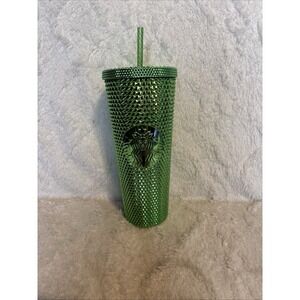 Starbucks Christmas Holiday 2023 Studded Chrome Metallic Green Tumbler Venti